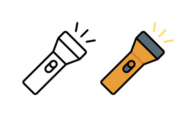 Vector Flashlight Flat Design Illustration