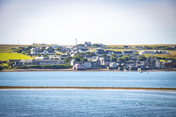 village of st. margaret's hope, orkneys, orkney islands, scotland, uk