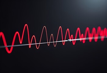 Obraz premium Frequency Modulation Sine waves of varying frequencies undulate