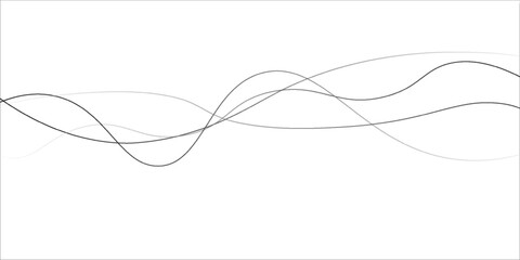 Thin wavy line abstract background. Wavy line horizontal divider outline minimalist background. Abstract black lines wave curve.