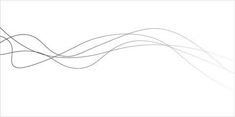Thin wavy line abstract background. Wavy two line horizontal divider outline minimalist background. Abstract black lines wave curve. Vector Illustration.