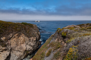 Granitic Rocks, Biotite-hornblende quartz diorite to granodiorite. Soberanes Point Trail, California State Route 1, Monterey County, California.
