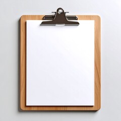 Blank clipboard on a light gray background