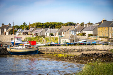 bay with fishing boats, orkney islands, orkneys, mainland, islands, scotland, uk