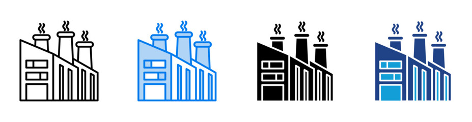 Factory icon set multiple style collection