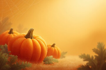 Harvest season celebration pumpkins in a sunlit field autumn theme nature's bounty warm golden glow