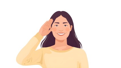 Inclusive Flat Design Character Giving Respectful Salute