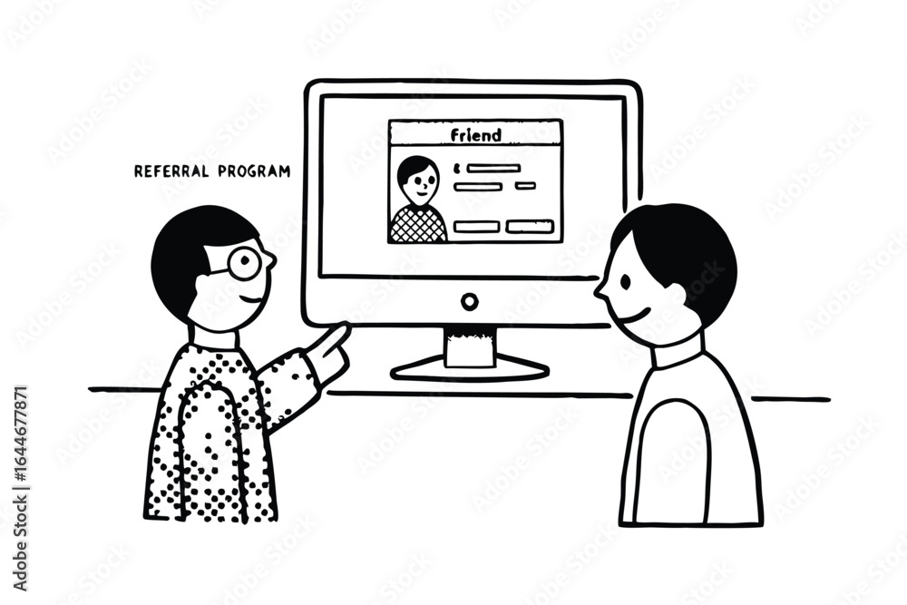 Poster man interacting with digital interfaces and virtual reality elements