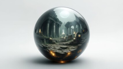 Ancient ruins in a crystal sphere