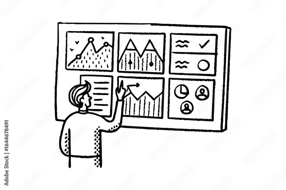 Aufkleber business analytics and data visualization with charts and graphs