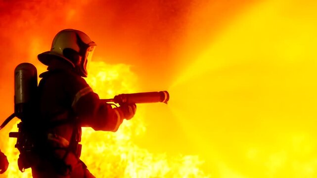 firefighter in action