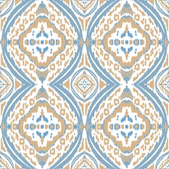 Ikat Seamless Pattern • Bohemian Textile Design • Traditional Fabric Texture • Digital Background for Print and Crafts