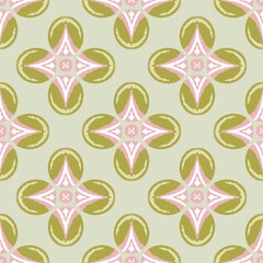 Obraz premium Ikat Seamless Pattern • Bohemian Textile Design • Traditional Fabric Texture • Digital Background for Print and Crafts