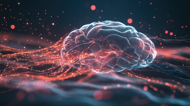 Abstract brain graphic - Powered by Adobe