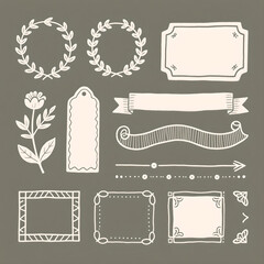 set of vintage labels