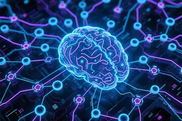 Obraz premium Futuristic mind networks