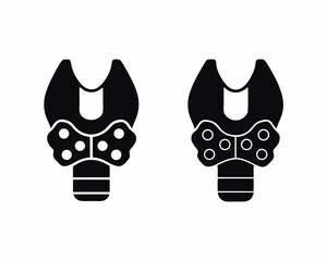 Thyroid icon vector silhouette illustration isolated on white background