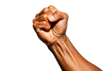A strong fist of a male, showcasing determination and strength against a dark backdrop.