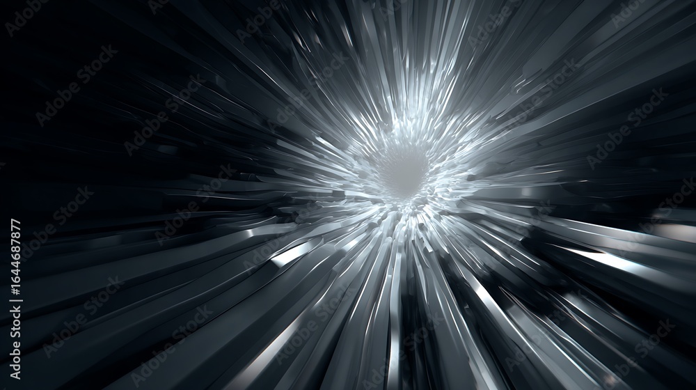 Poster abstract light tunnel with motion blur effect, creating a sense of speed and travel through space an