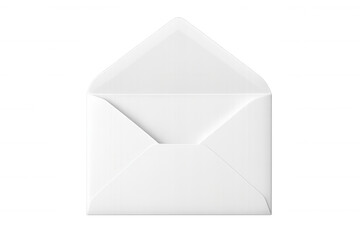Open white envelope isolated on transparent background, ready for sending mail or receiving message