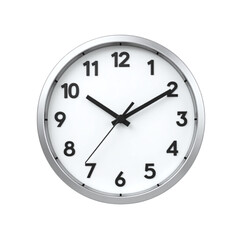 Classic Round Wall Clock Showing the Time Ten Past Two on Black Background a Timeless Office Essential for Punctuality