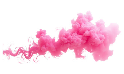 Fototapeta premium Pink ink cloud swirling abstract isolated on transparent background