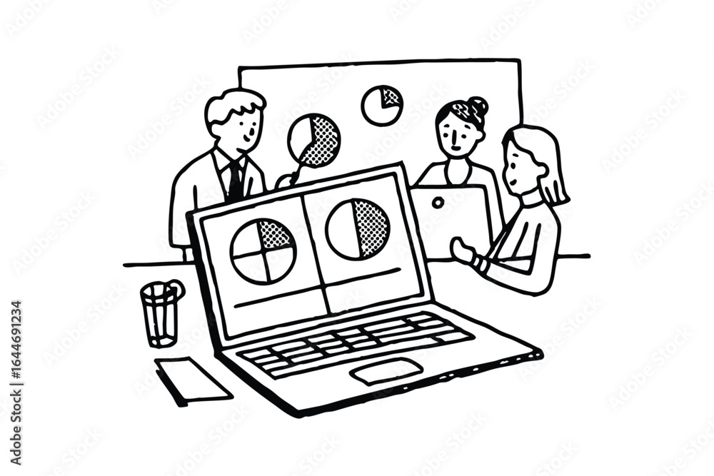 Aufkleber online learning and data analysis with charts and graphs
