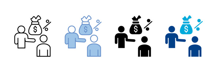 Creditor Icon Set Multiple Style Collection