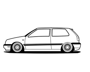 Fototapeta premium car illustration isolated design in black and white