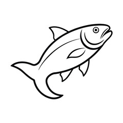 Fototapeta premium elegant vector outline of a pink salmon smooth c.eps