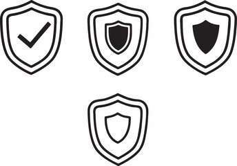 Set of Shield Icons for Security and Protection