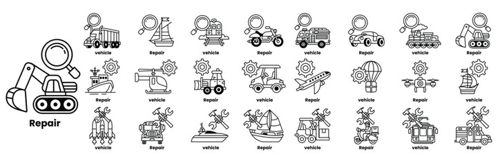 collection of vehicles and vehicles parts