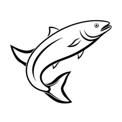 elegant vector outline of a steelhead trout smoo.eps