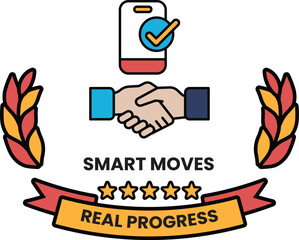 A logo for Smart Moves Real Progress