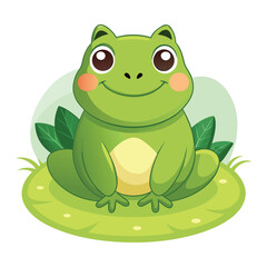 Fototapeta premium green frog cartoon