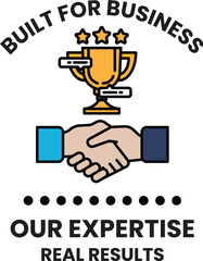 A logo for a business that is built for business