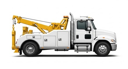 Fototapeta premium Tow truck for roadside assistance and vehicle recovery isolated on white background