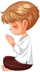Peaceful Child in Meditation Pose