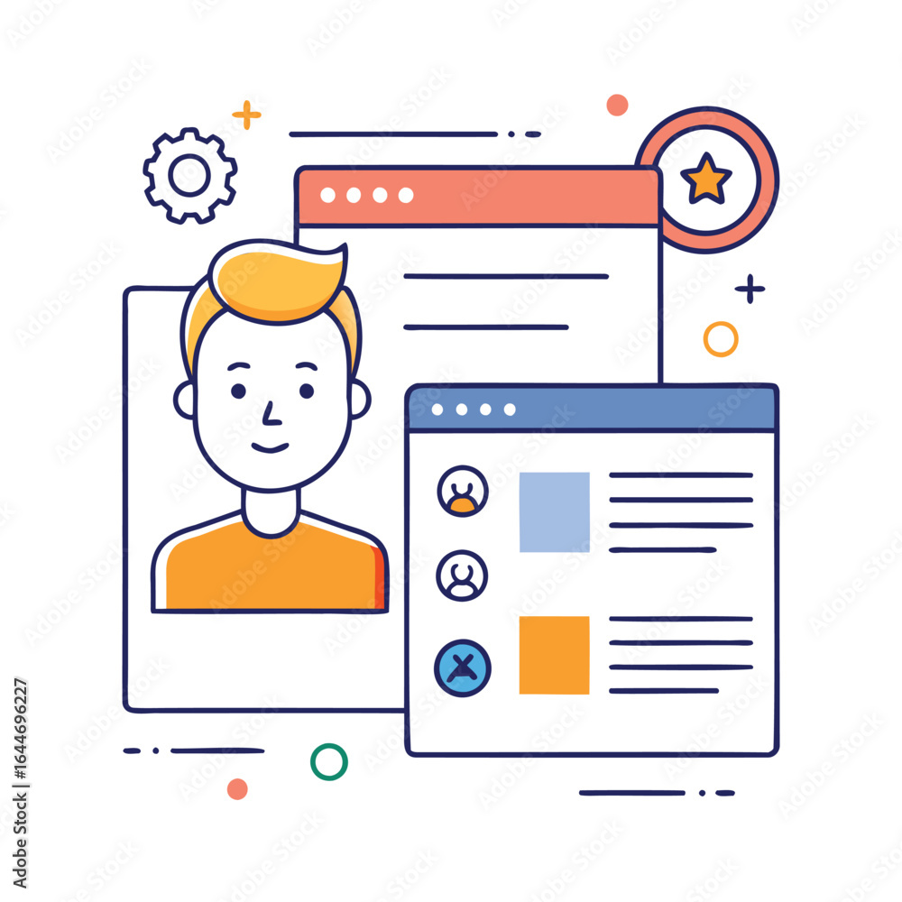 Poster digital profile and user interface design