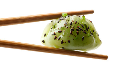 Homemade Nepali Momos Dumplings served with Tomato chutney, Overhead view