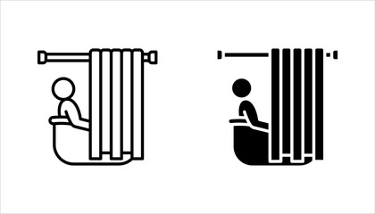 bathtub linear icon set. Thin line illustration on white background. Taking bath. Contour symbol.