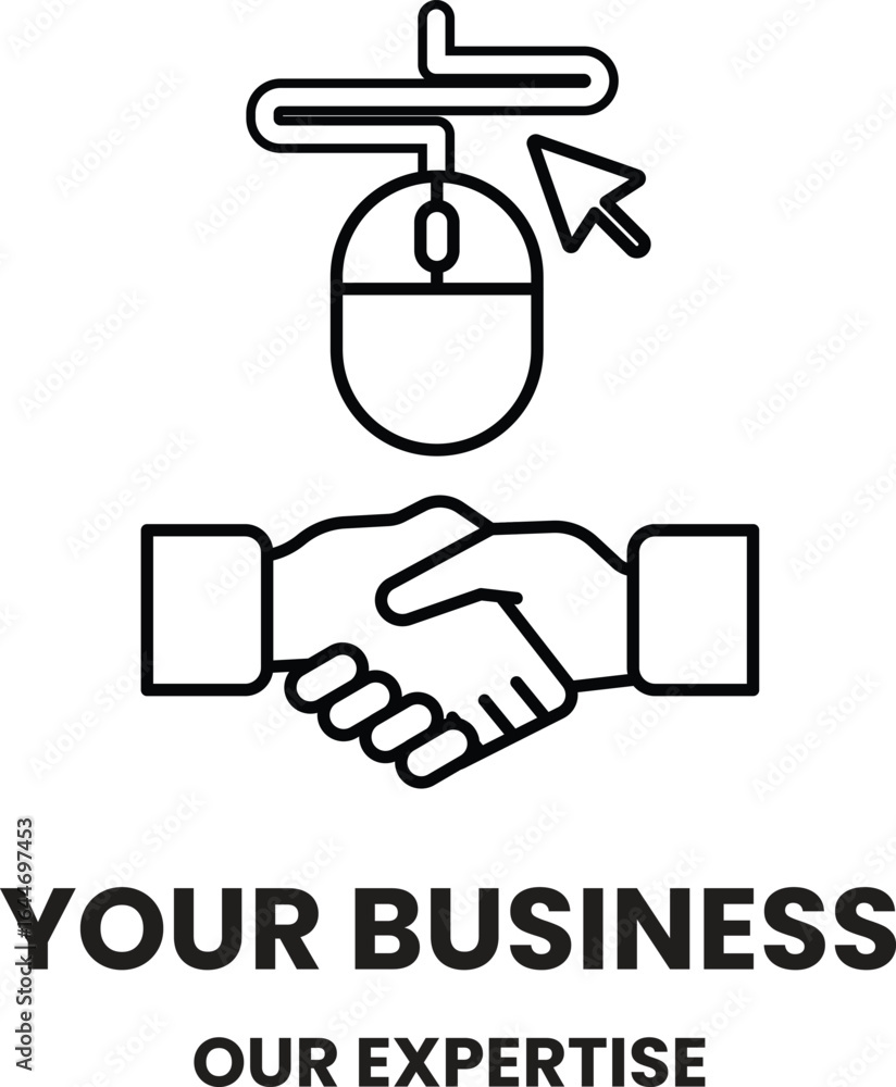 Poster a mouse is shown with a mouse click button and a handshake symbol