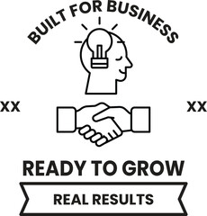 A logo for a business that is built for business