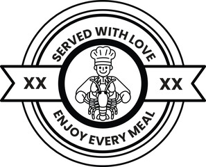 A logo for a restaurant that serves food with love