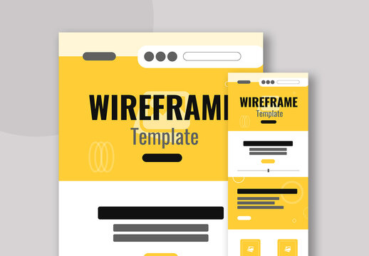 Wireframe Layout for Website Yellow Color