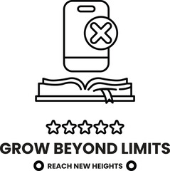 A black and white image of a phone with an X on it