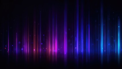 Abstract vibrant vertical light streaks on dark background