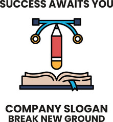 A pencil is drawn on top of an open book