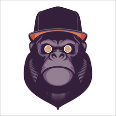 Kingkong face illustrator art vector