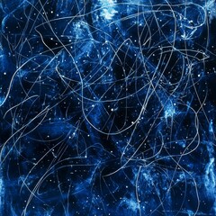 Cosmic scribbles interwoven with hints of stardust on a midnight canvas imaginative and isolated